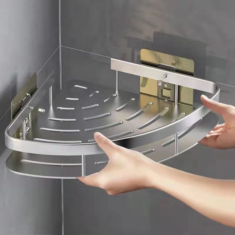 Corner Shelf Punch holes TOILET Space aluminum Corner shelf tripod Storage Shower Room wall toilet Shelf