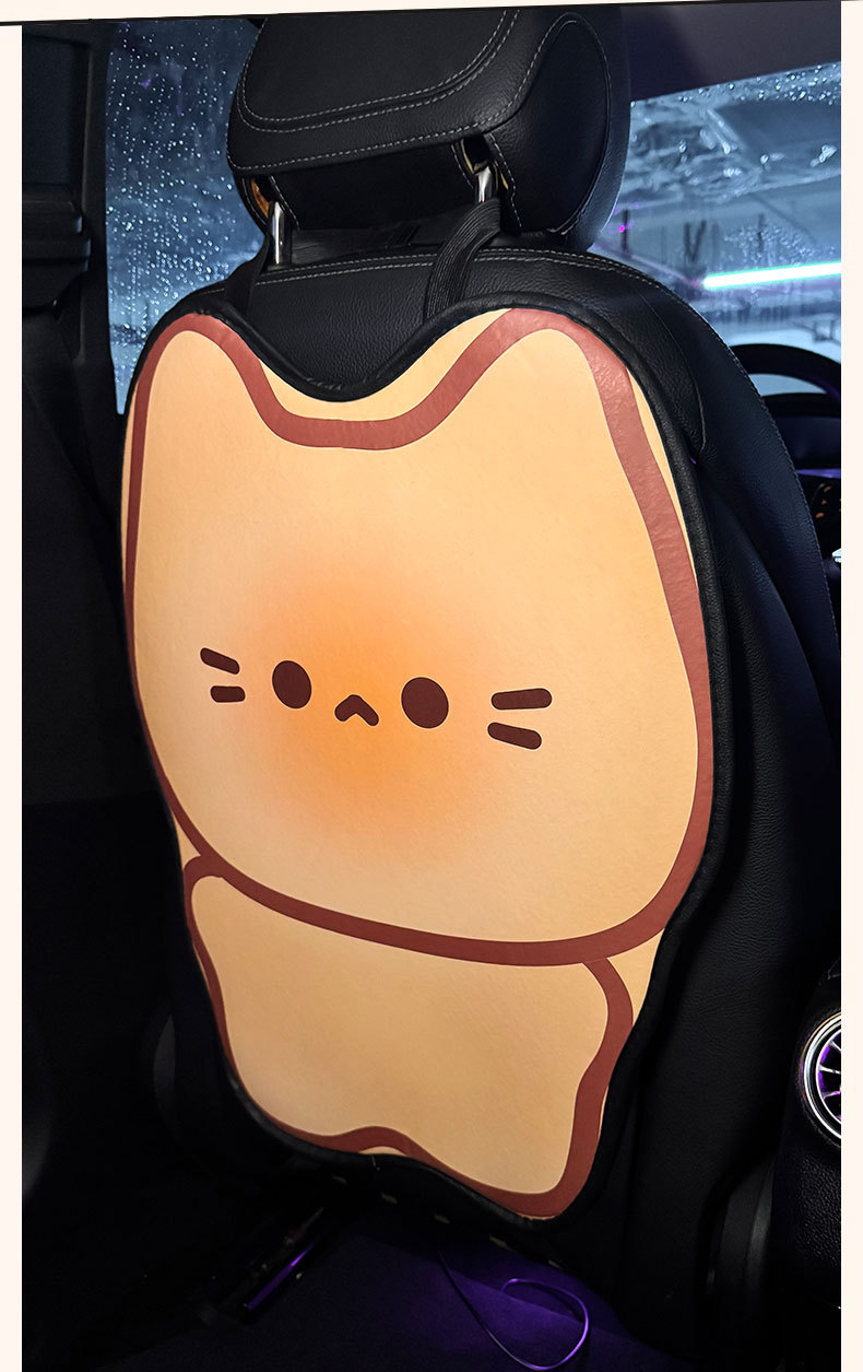 Cream Kitten Car Anti-Kick Pad Universal Rear Seat Back Anti-Dirty Protective Pad Car Rear Protection Kick Pad