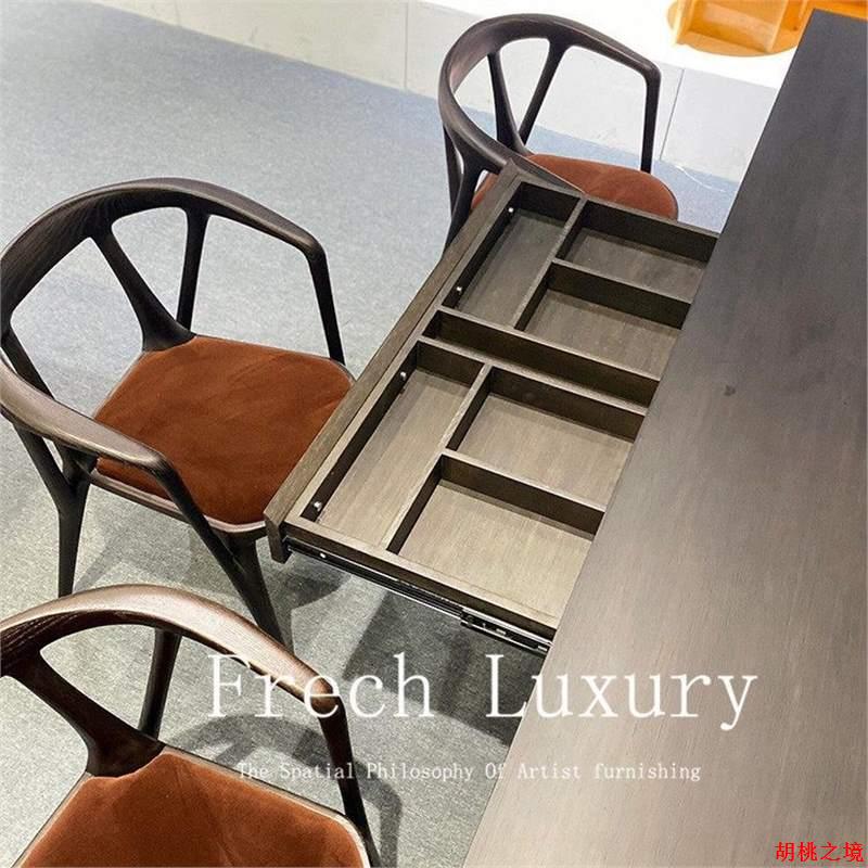 Diseñador minimalista italiano retro silla de comedor de madera maciza moderna minimalista artística creativa mesa de té de madera de cera blanca silla maestro
