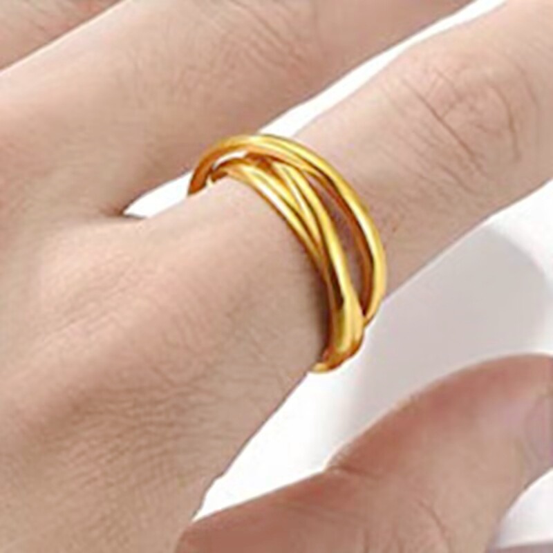 Casual Simple Style Solid Color Titanium Steel Polishing Plating Rings display picture 1