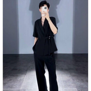 Summer Boys' Handsome Ice Silk Suit Two-Piece Trendy Summer Casual Suit Thin Suit 12