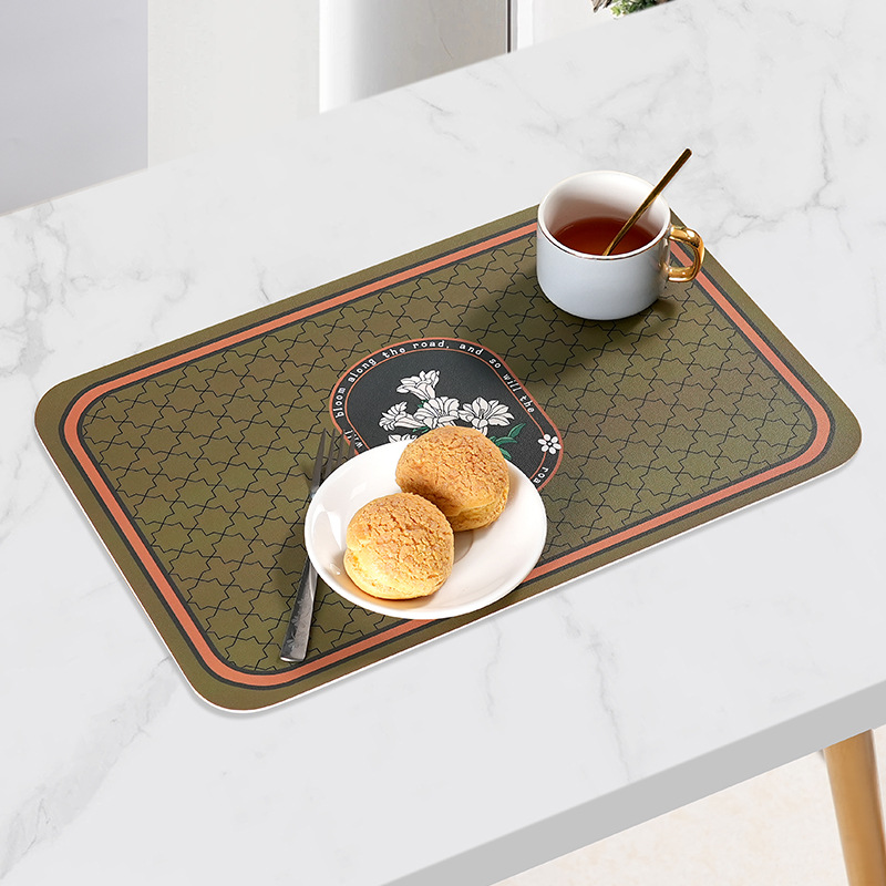 Estera de cuero de lujo ligero nórdico estera de placa antideslizante a prueba de aceite estera de mesa estera de aislamiento térmico estera de tazón antiquemaduras posavasos desechable