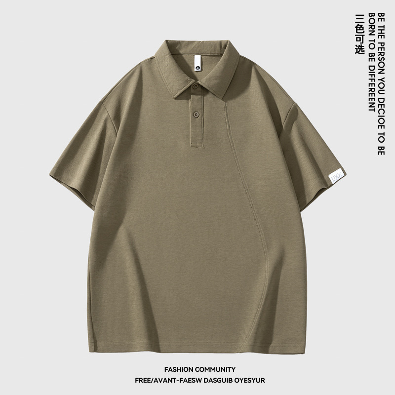 新款短袖宽松简约百搭上衣服饰夏季POLO衫男士休闲柏林白色黑色无