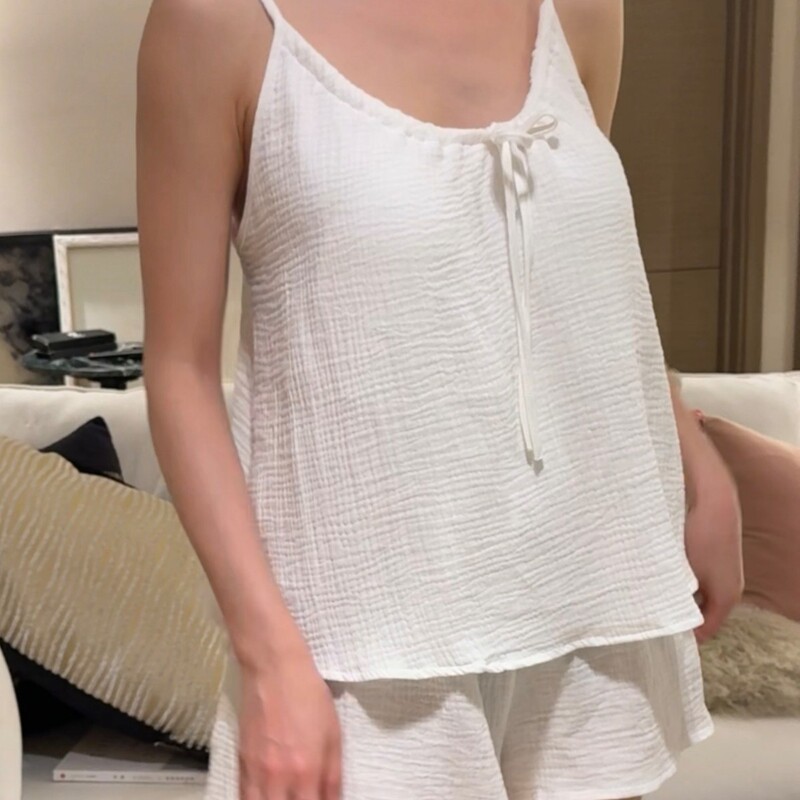 SLEEP LU genuine goods "Light Oxygen Weekend" Camisole Shorts Pure Backless Home Clothes Pajamas Women