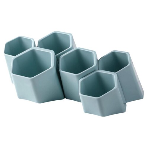Inclined pen holder storage box ins desktop makeup brush rack student six-compartment multi-function classification mark pen holder