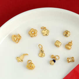铜镀24K真金钱袋莲蓬滴溜diy小蛮腰锆石隔珠手工串珠手链项链编绳