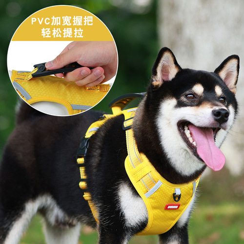 Cross-border new pet chest and back strap, anti-explosion shock large dog chest and back reflective commuting dog leash dog rope wholesale