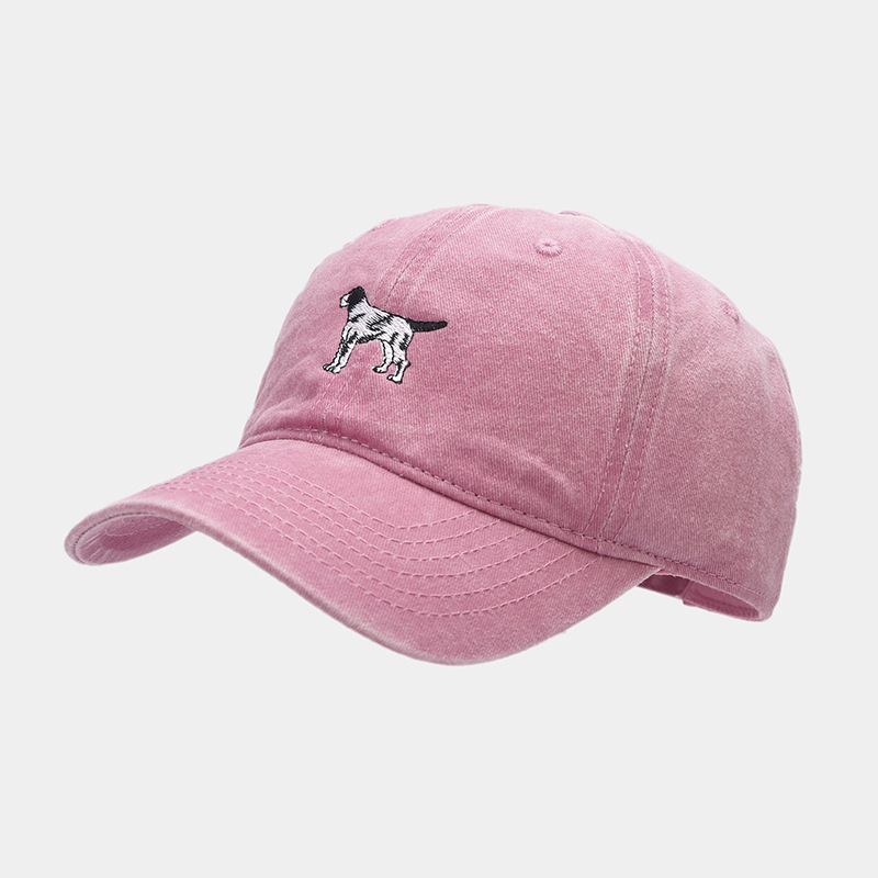 Cachorro de dibujos animados bordado gorra de béisbol de moda retro apenado casquillo de primavera y verano al aire libre casual sombrero para el sol