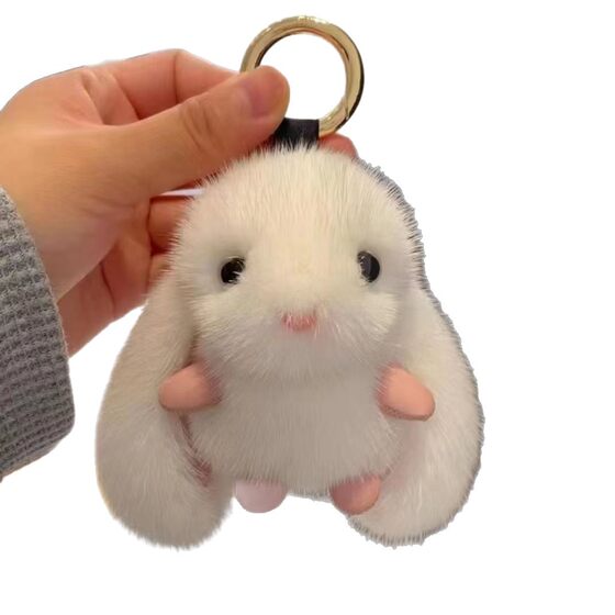Cute Imitation Mink Plush Rabbit Doll Fur Rabbit High-end Car Keychain Pendant Bag Pendant