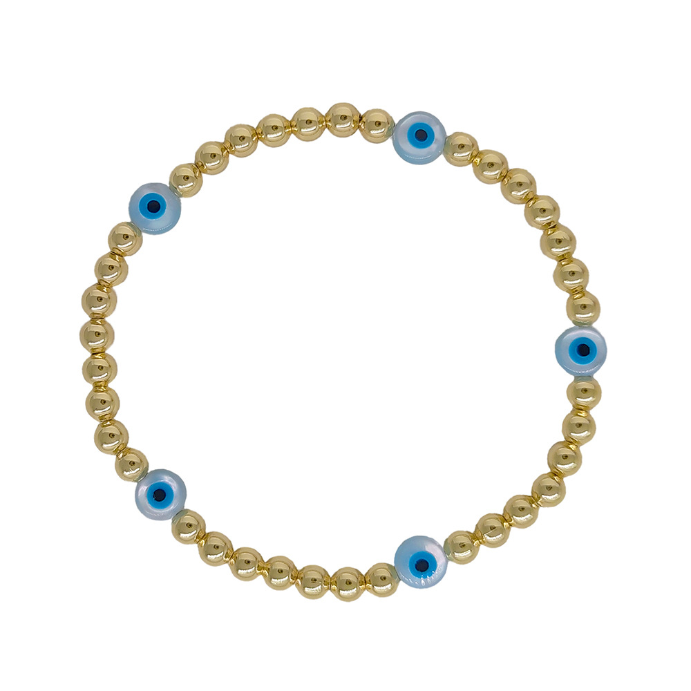 Daily Occasion Ig Style Vacation Devil's Eye Shell Copper 18k Gold Plated Bracelets In Bulk