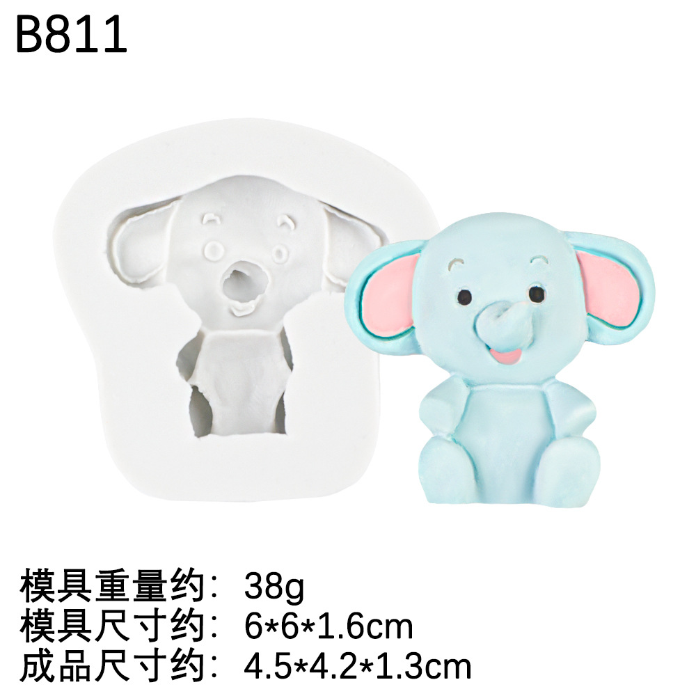 Cute Animal Theme Jirafa Fox Molde de silicona Diy Lion Chocolate Cake Adornos Molde de silicona