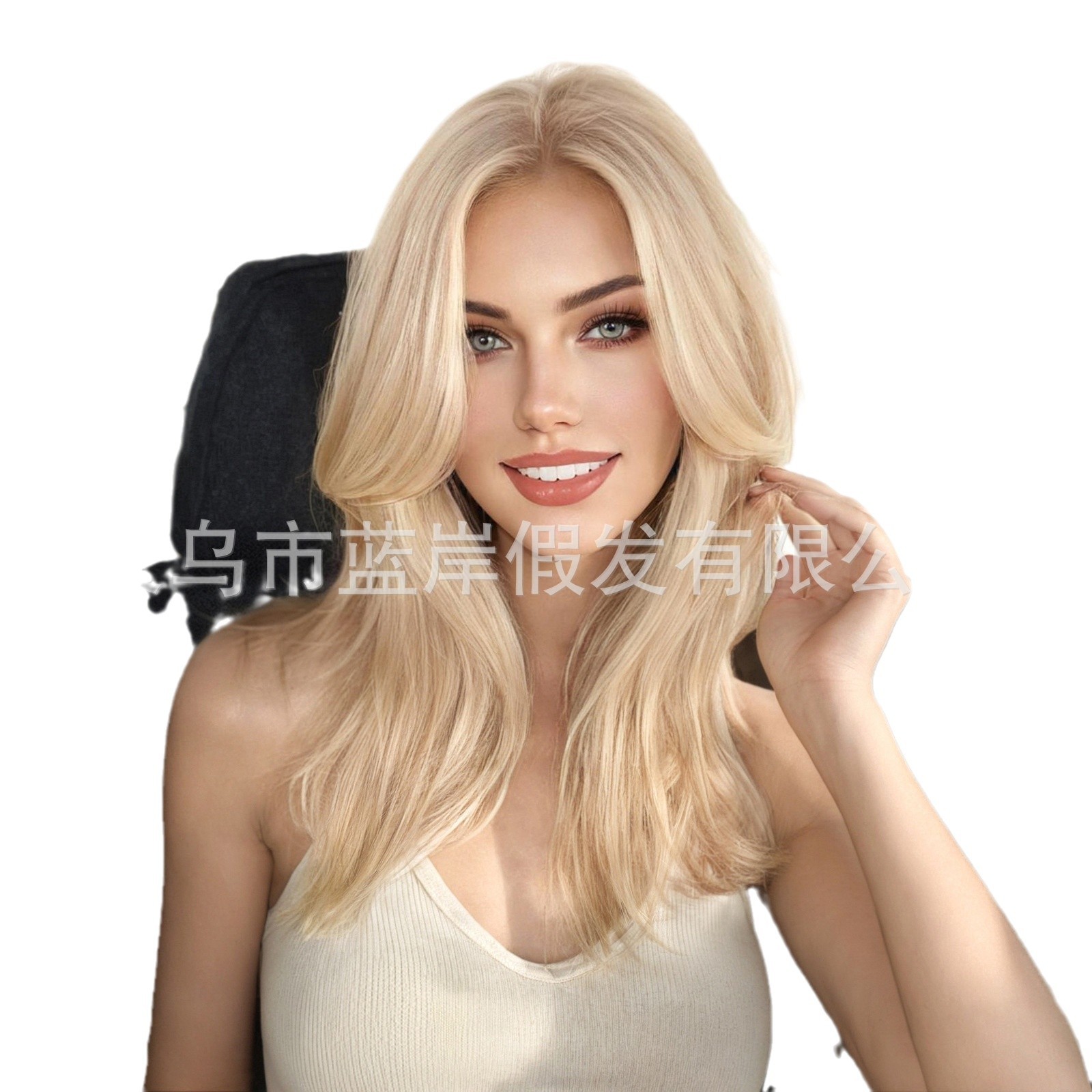 La nueva peluca transfronteriza 13*6 encaje se puede coser libremente en un área grande, cubierta dorada de longitud media, punto de fábrica