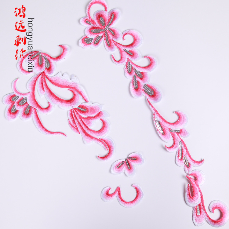 新款大号祥云刺绣布贴古典民族秧歌服云朵贴花演出舞蹈服装烫花