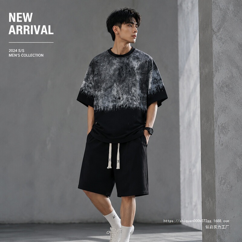 Short-Sleeved T-Shirt for Men, Summer Plus-Size Loose Casual Men's Sports Suit, 2026 New Model