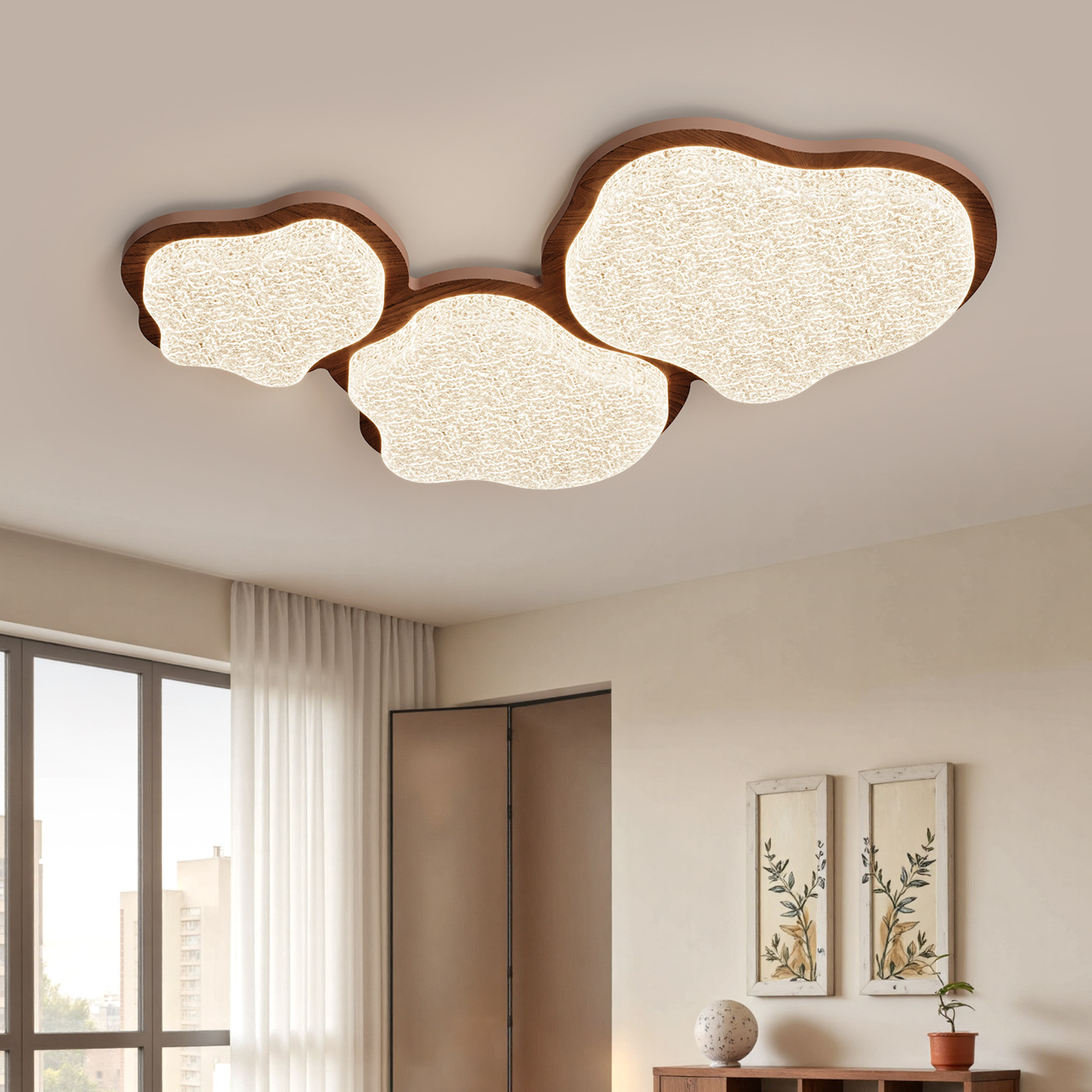 Luz de techo de la sala de estar lujo ligero italiano dormitorio nube luz de techo de la atmósfera superior 293L