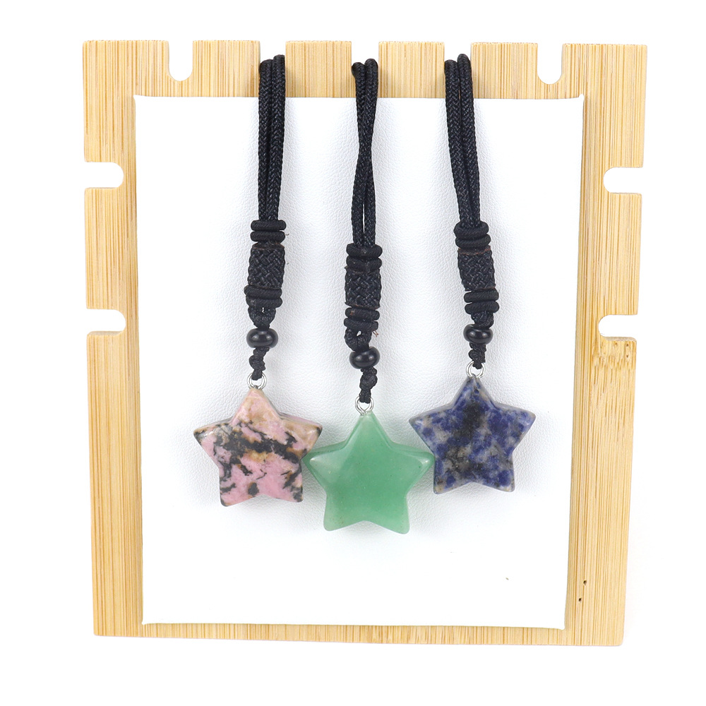 Simple Style Pentagram Crystal Handmade Pendant Necklace 1 Piece