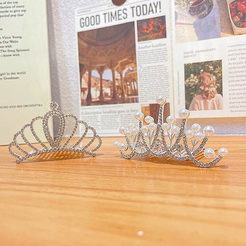 Princess Series Hair Comb, Crown, Shiny Water Diamond Hair Accessories, Hairpin, Ethereal and Charming, Teenage Ponytail Braided Hair Ornament