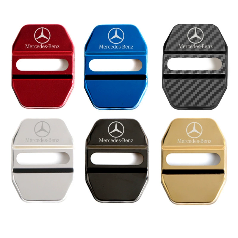 Подходит для Mercedes‑Benz Titanium Black C‑класса, E‑класса, GLA‑класса и импортного S‑класса — стальная накладка на дверной замок/засов, AMG