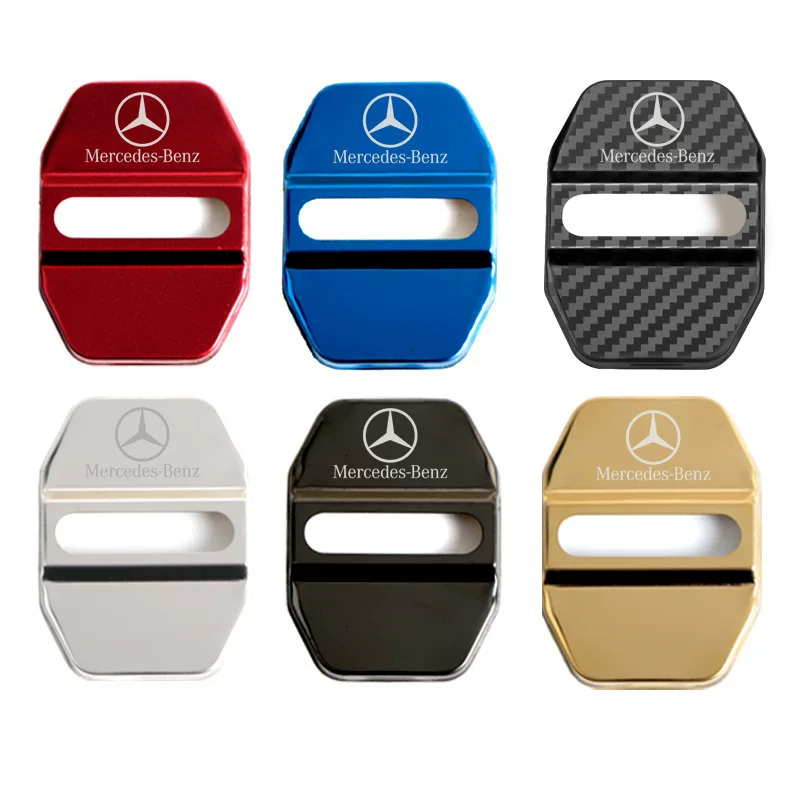 Подходит для Mercedes‑Benz Titanium Black C‑класса, E‑класса, GLA‑класса и импортного S‑класса — стальная накладка на дверной замок/засов, AMG