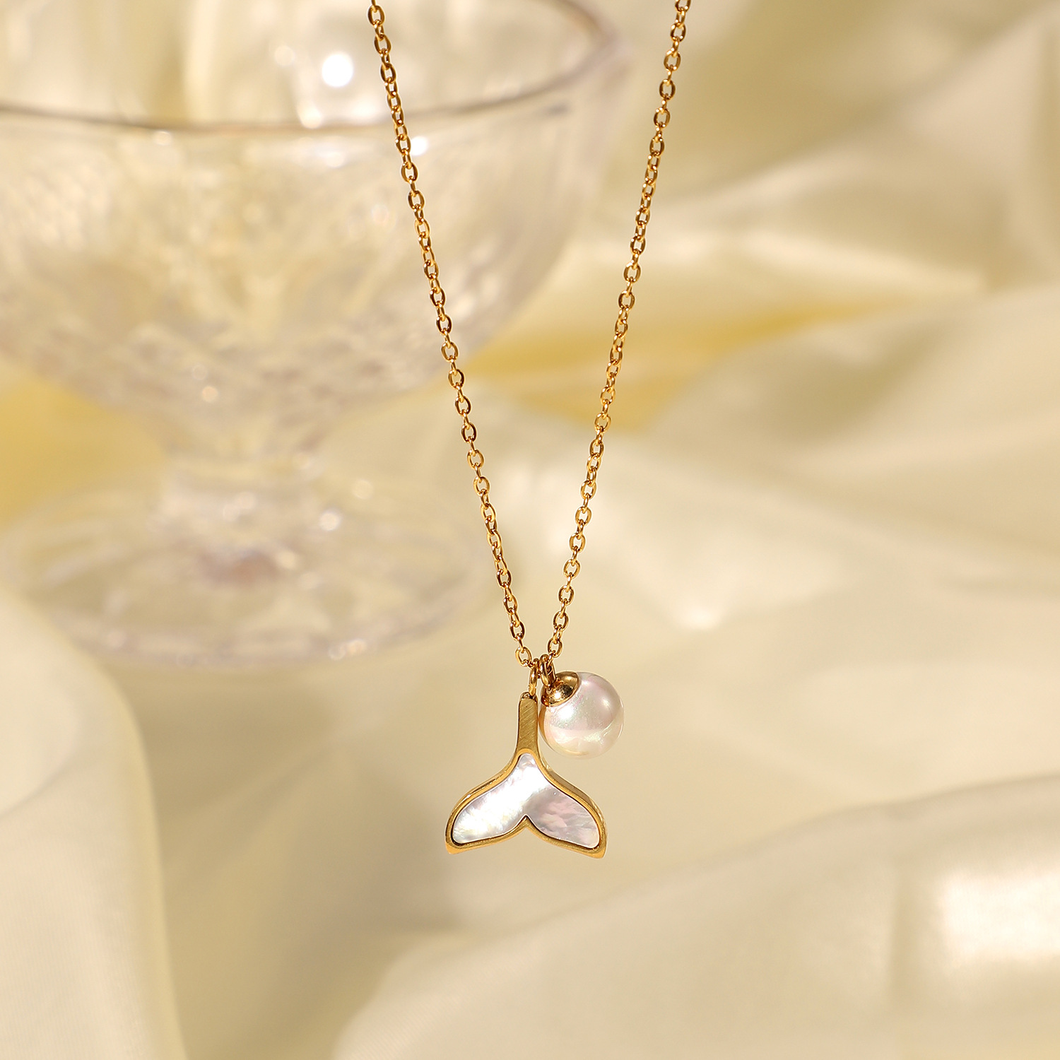 Wholesale Stainless Steel Necklace Casual Daily Style Shell Starfish Pendant Necklace