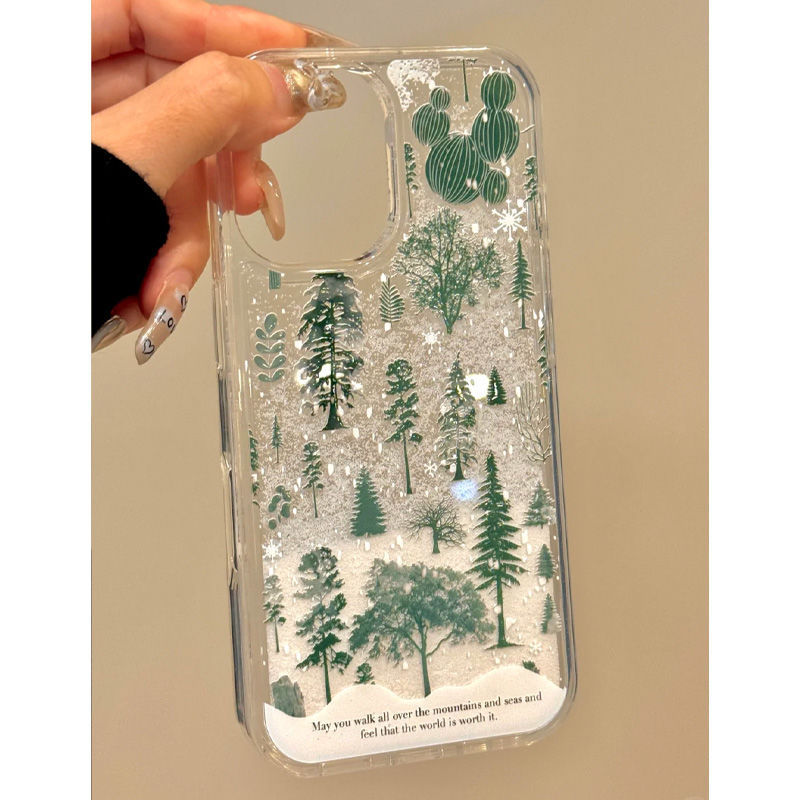 Atmosphere of Falling Snow Suitable for Apple 17Promax Phone Case Iphone15 Hard Case 14 Liquid Sand 13 Niche 16 Creative