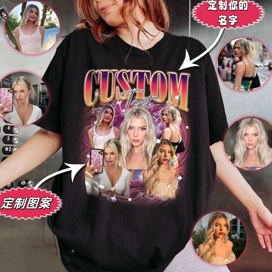 Трансграничная внешняя торговля Европейский код на заказ пара футболки с аватара мужчины и женщины друзья с принтом рубашки с короткими рукавами