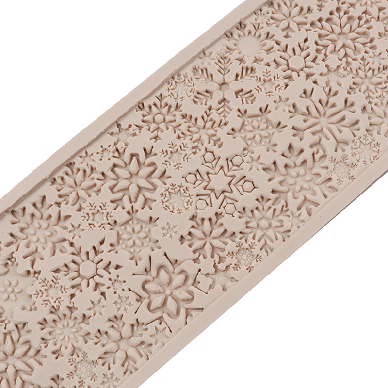 Fondant silicona molde Navidad decoración copo de nieve borde pastel chocolate ritmo seco hornear herramienta en stock