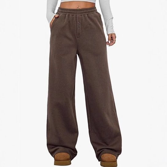 2025 Amazon Women's Wide Leg Sweatpants Fleece Lined High Waist Loose Trousers Fashion Casual Sports Sweatpants