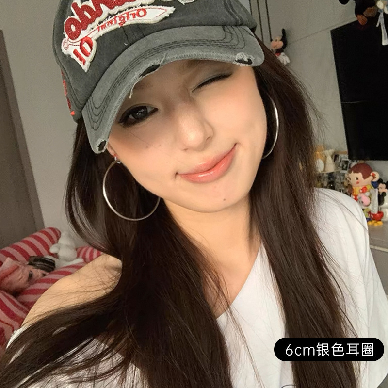 银色素圈耳环女2025年新款爆款高级感耳钉无耳洞耳夹耳圈百搭耳饰|undefined