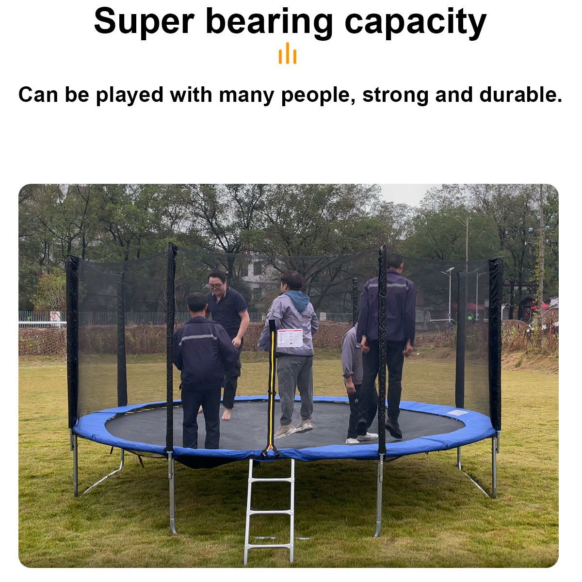 Commercial Trampoline Jieding, round adult jumping mat, heavy-duty with safety net (multiple diameters)