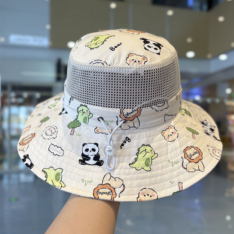 Sombrero de malla de verano para niños, sombrero grande, sombrilla, protector solar, sombrero para el sol transpirable al aire libre para bebés, sombreros de pescador para niños y niñas