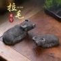手工卧牛拉毛茶宠生肖牛