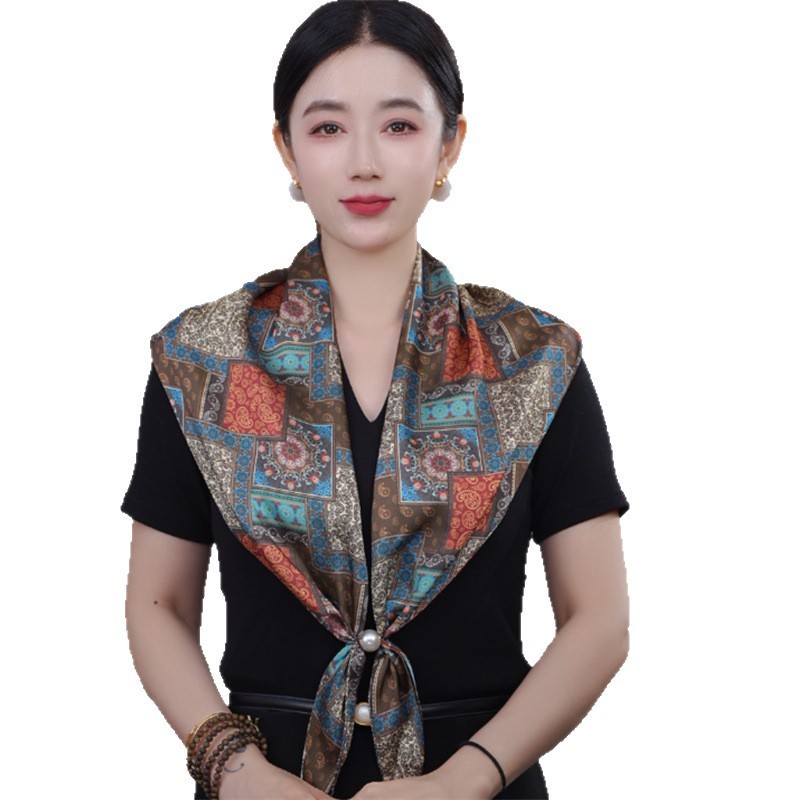 韩版新款复古时尚护颈三角巾百搭丝巾气质女士围巾|undefined
