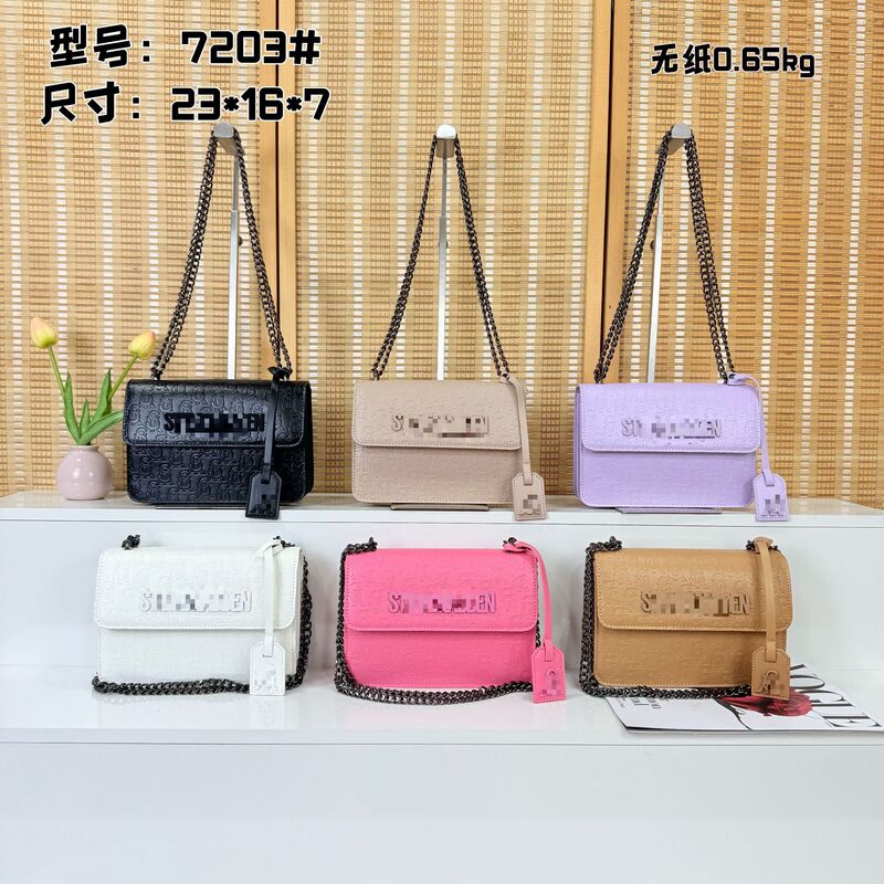 Cross-Border Shoulder Bag for Women European and American Trendy Fashion Letter Small Square Bag Comfortable Casual Versatile Chain Crossbody Bag Wholesale