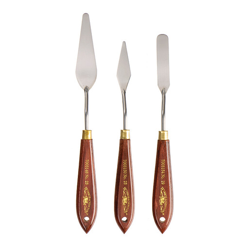 Windsor & Newton Oil Painting Knife, Oil Painting Sticks, Oil Knife Set, Single Piece Stainless Steel Wood Texture Painting Palette Knife
