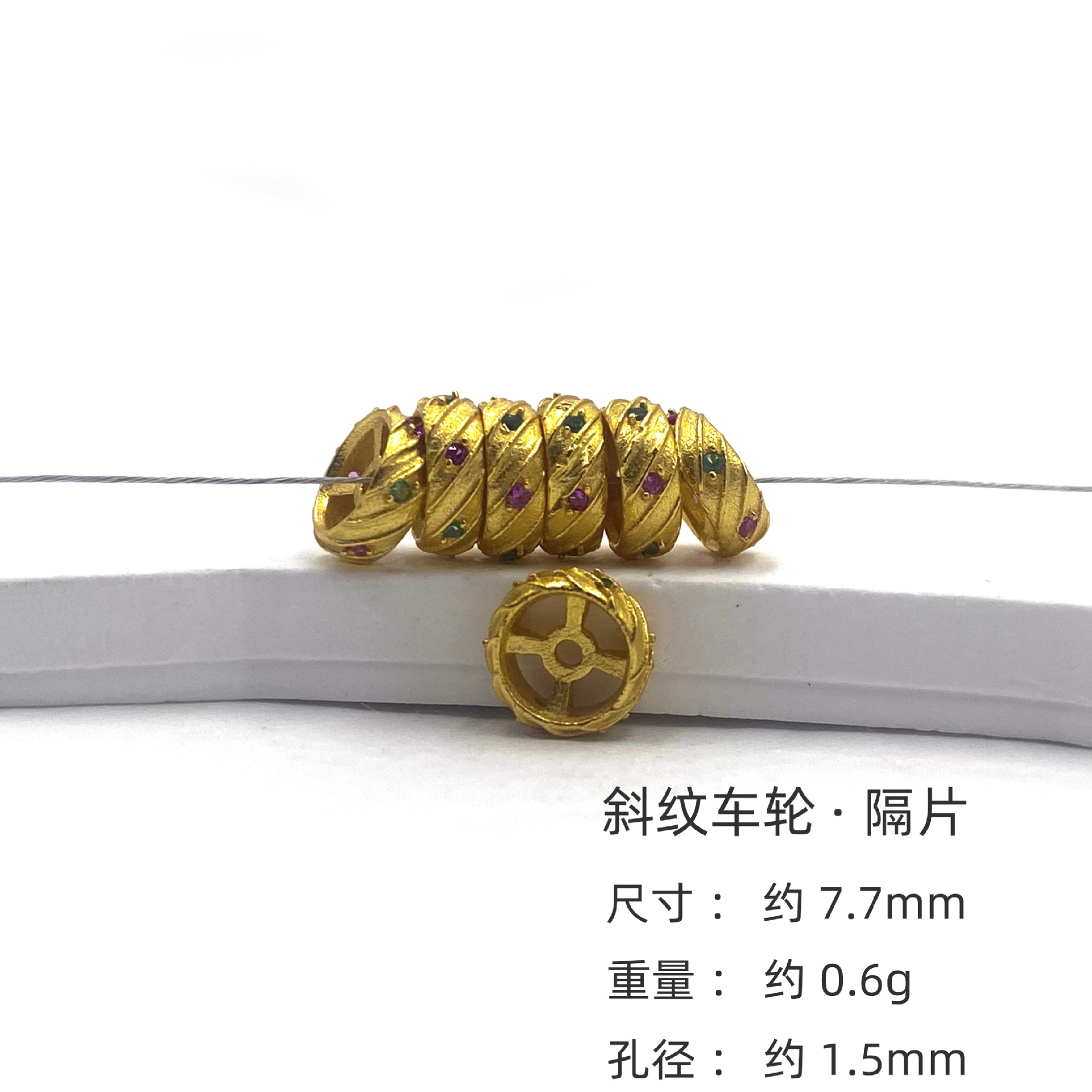 S925 Silver Inlaid Zircon Plated 24K Gold Accessories Wheel Spacer Bead Diy Handmade Beaded Bracelet Necklace Accessories