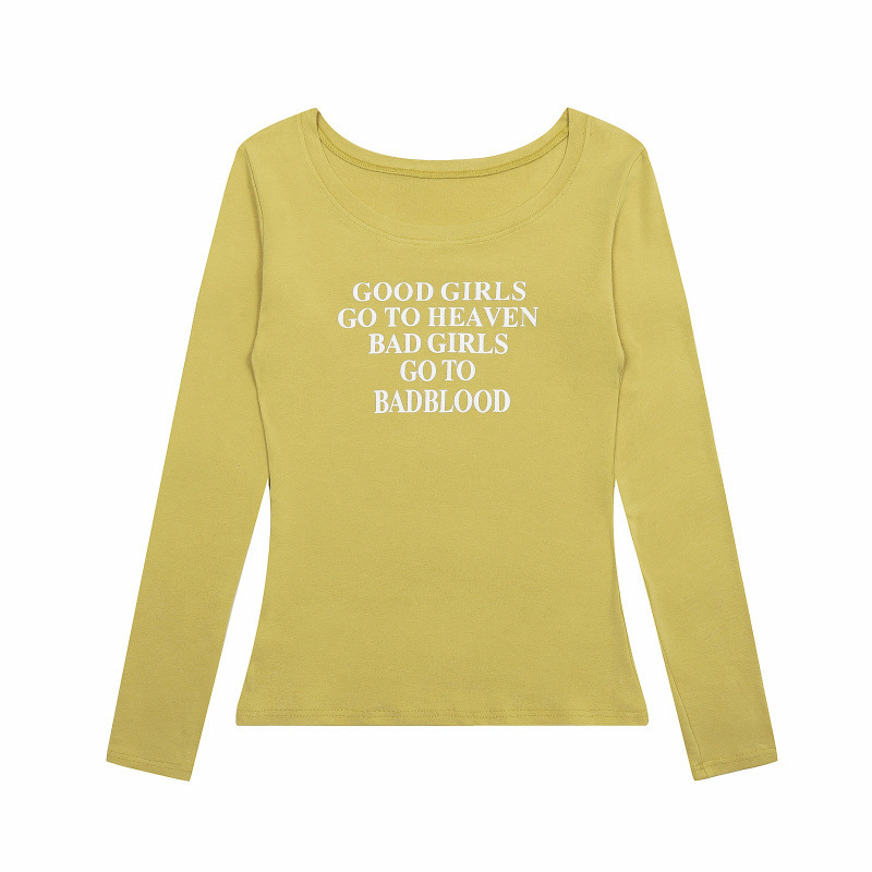 韓国バッドブラッドアメリカンレトロルーズ長袖Tシャツレディーストレンディホットガールニッチカジュアルレイジースタイルボトリングシャツ|undefined