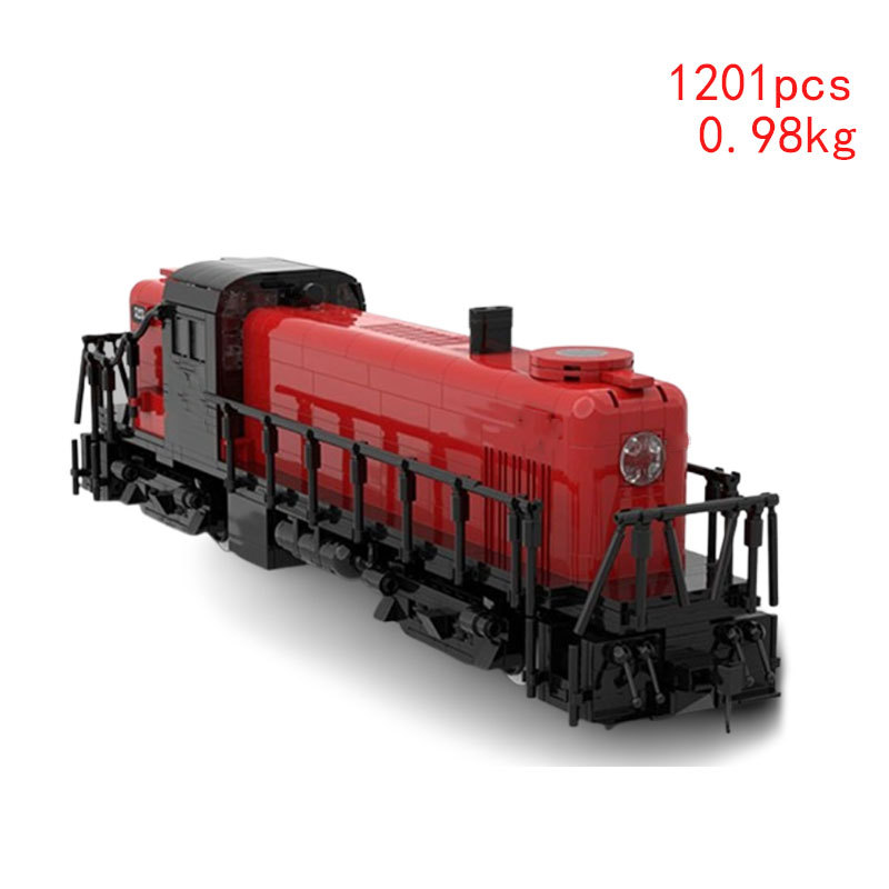 Cross-border Hot-selling In-stock MOC-118289 Small Particle Assembly Building Block Toy Red Train Model Ornament_voghion.com