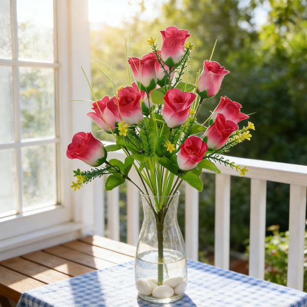 12 spring bud artificial flower manufacturers wholesale roses rose…