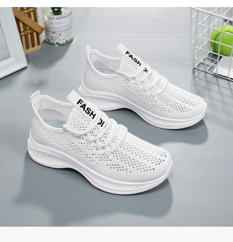 Women's Breathable Mesh Fashion Casual White Summer Versatile Sneakers Soft Sole Lightweight Running Shoes For Women_vogvips.com