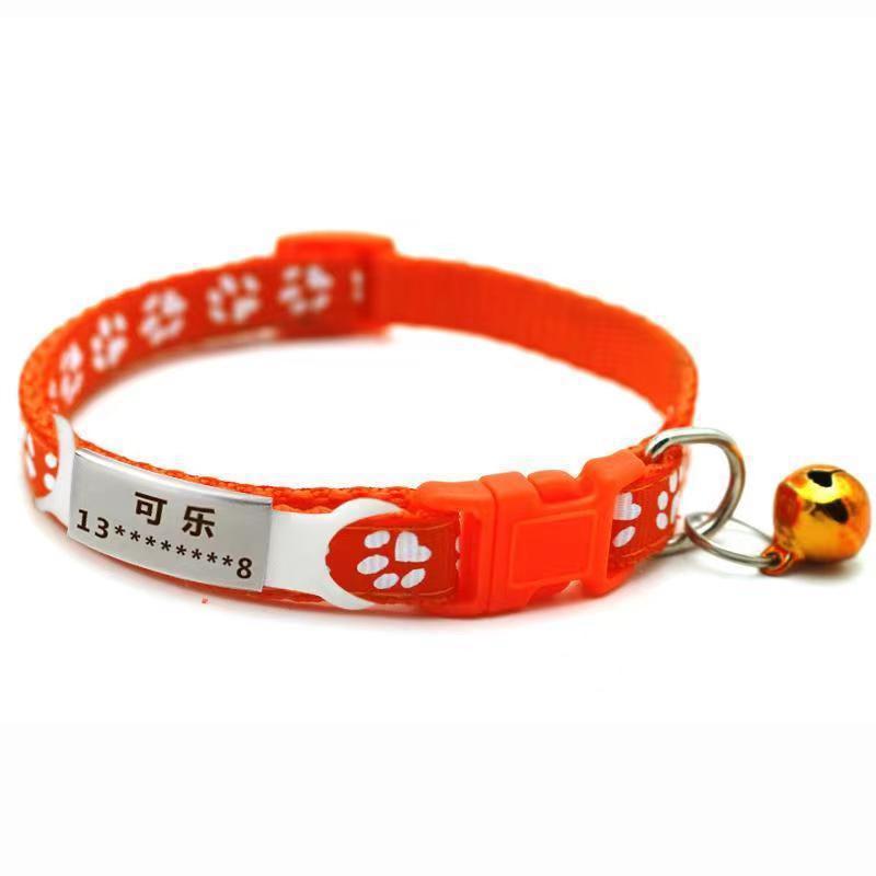 Collar reflectante de logotipo para perros, collar para gatos, collar para perros