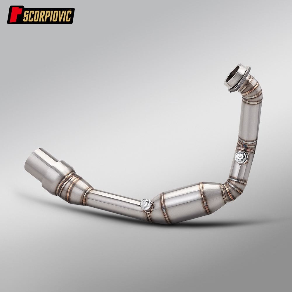 Suitable for Rc390 390Adv 390Duke Modified Stainless Steel Dual Oxygen Port Front Exhaust Pipe 24-26 Years