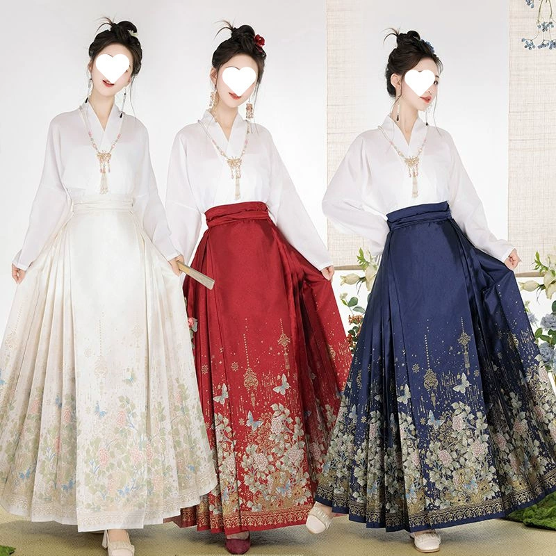 Цветочный свисток новый костюм из ткацкого золотого конского платья Ming