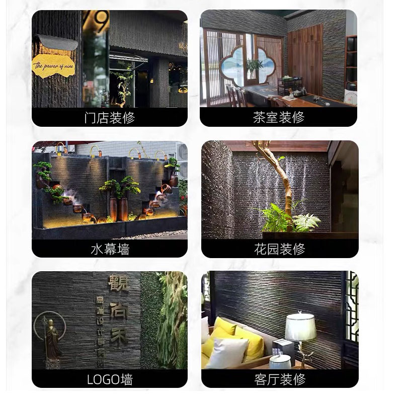 Pu porcelana suave nuevo material villa jardín decoración de la pared exterior piedra cultural ligera pared de fondo puerta del hotel fabricante de piedra de agua corriente