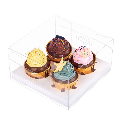 Cupcake packaging box, cup muffin cup, children's day heightened dessert box 6/9/12 pieces transparent packaging box
