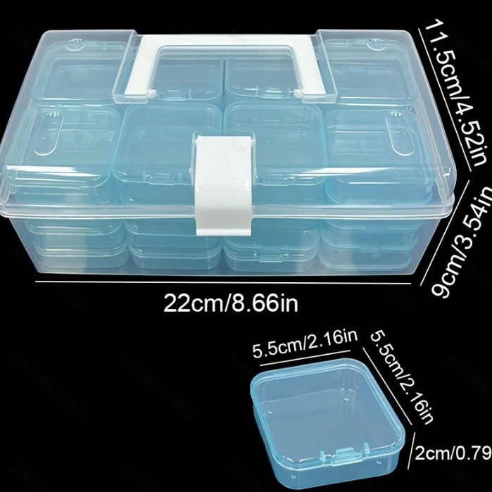 Nueva anti-oxidación caja de almacenamiento de plástico transparente portátil de gran capacidad a prueba de polvo collar pendientes caja de joyería de acabado
