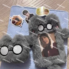 Cement Cat Plush Card Holder for Instant Cameras, Idol Small Card Display Ornament, School Card Holder
