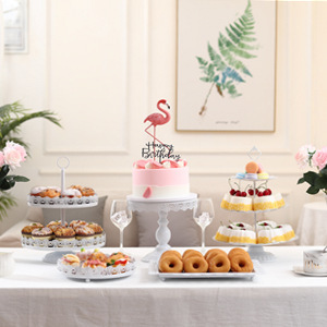 Birthday display cake stand set tea table snack tray afternoon tea pastries dessert display plate decorative service plate