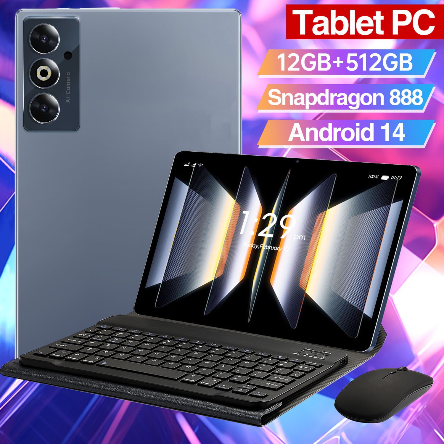 Cross-Border Factory Direct Sales 2025 New Android 10.1inch Gaming Tablet with Video Calling and Wifi Support