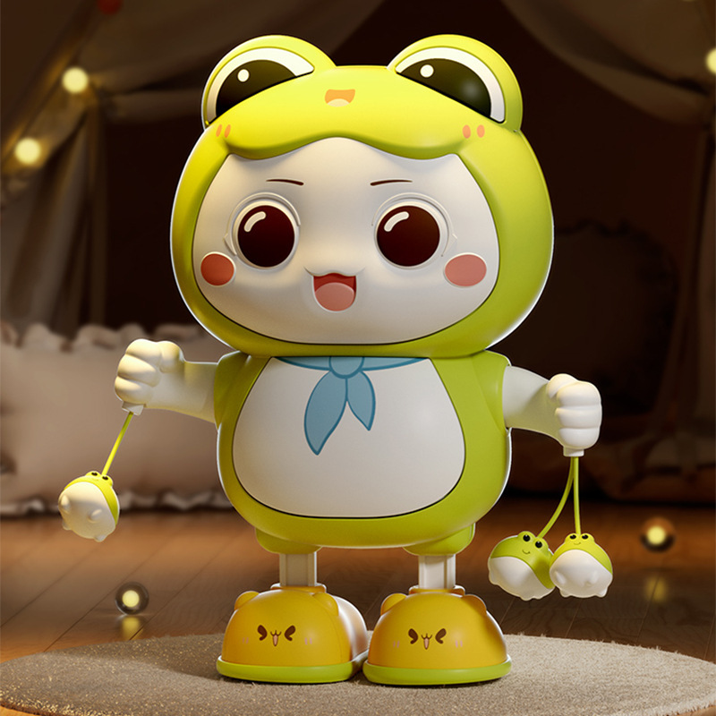 電動ダンシングウサギのおもちゃ赤ちゃん練習ヘッドアップトレーニング回転音と動き子供の赤ちゃんのおもちゃギフト|undefined